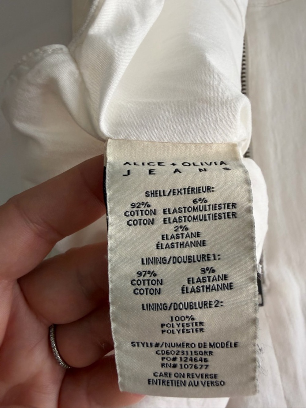 Alice + Olivia Jeans "Maryann" White Sugar Denim Square Neck Mini Dress *Altered - Picture 14 of 17